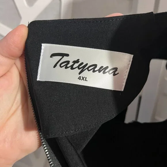 Rockabilly Pin Up Black Tatyana Pencil Wiggle Dress 4X NWOT - Picture 4 of 5